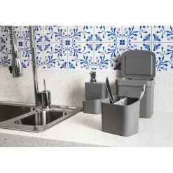 Dispensador Lavaloza con Porta Esponja Gris 0,650lt OU