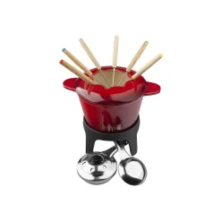 Fondue Fierro Esmaltado con 6 Tenedores Lugano