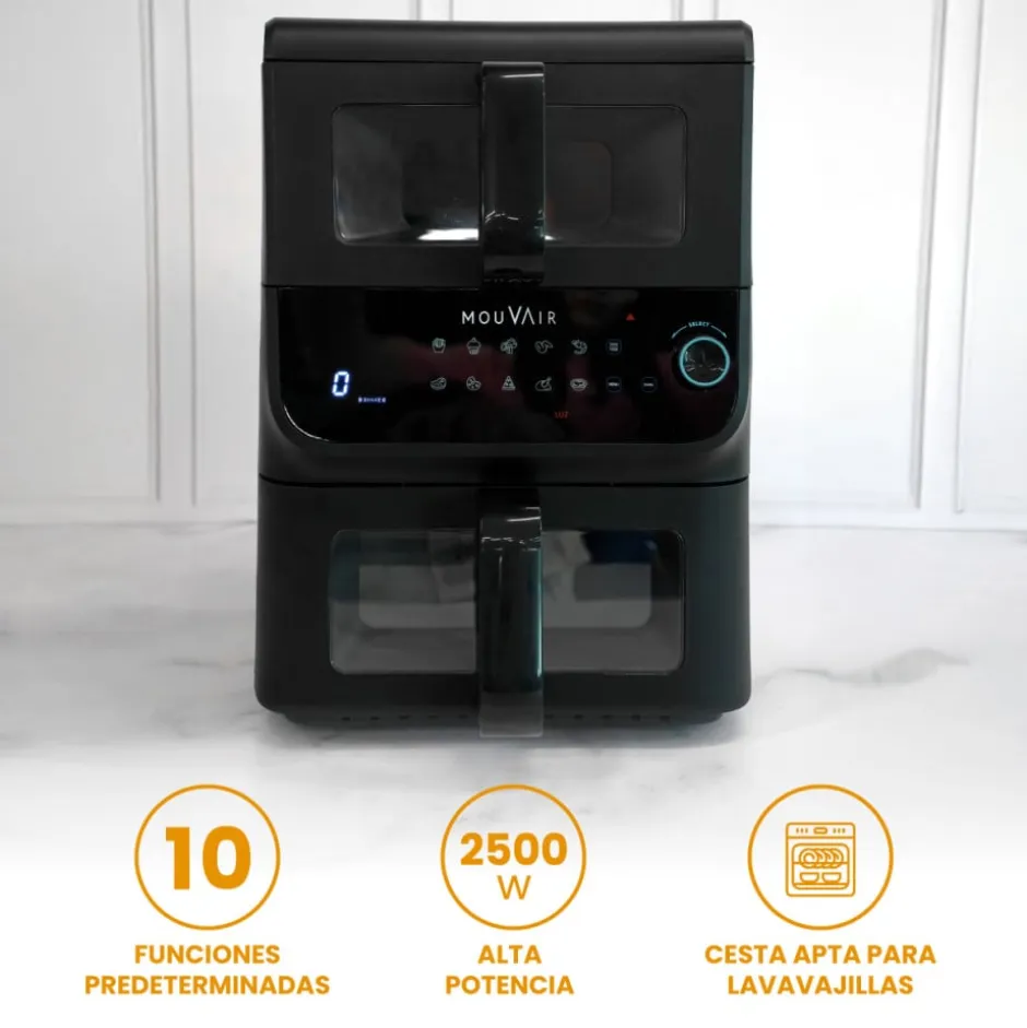 Freidora de Aire Duo 10lt Negra Mouvair