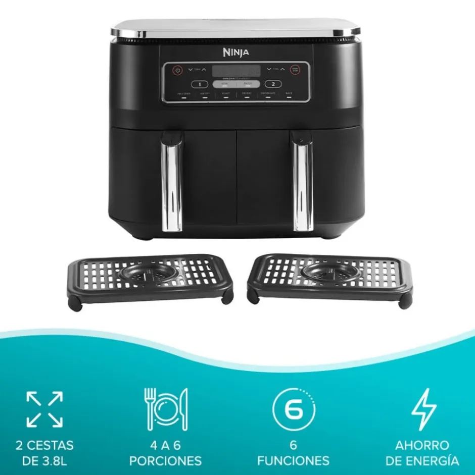 Freidora de aire Ninja doble 6 en 1 7.6 Lt
