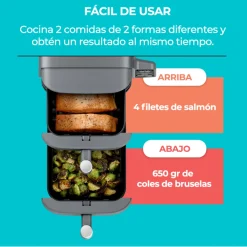Freidora de Aire Ninja Vertical Double Basket 9,5L Gris XL