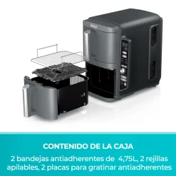 Freidora de Aire Ninja Vertical Double Basket 9,5L Gris XL