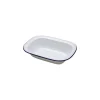 Fuente Rectangular Honda Acero Esmaltado Blanco y Azul 17cm Ibili