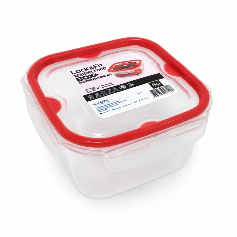 Hermético Cuadrado 1,3lt Plástico Lock&Fit Box FTA