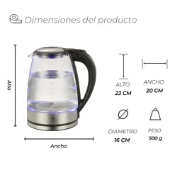 Hervidor Glass Edition 1.8L Kitchen-it