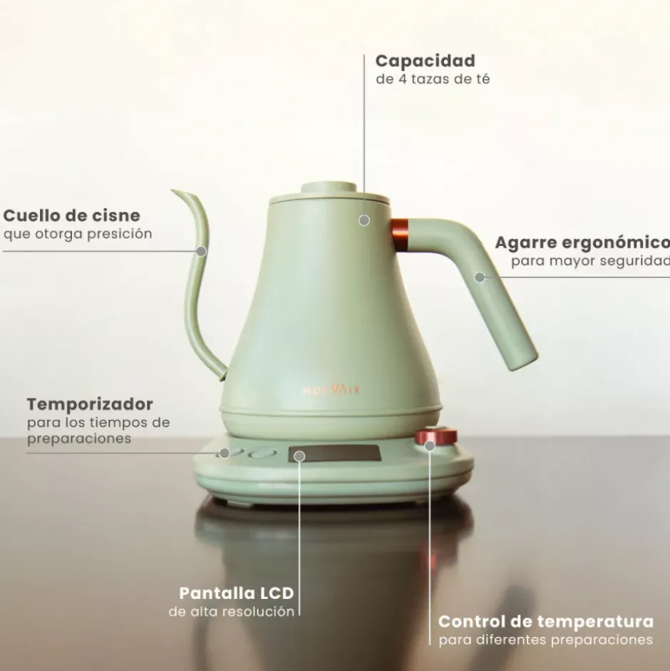Hervidor Inteligente Swan Verde Mouvair