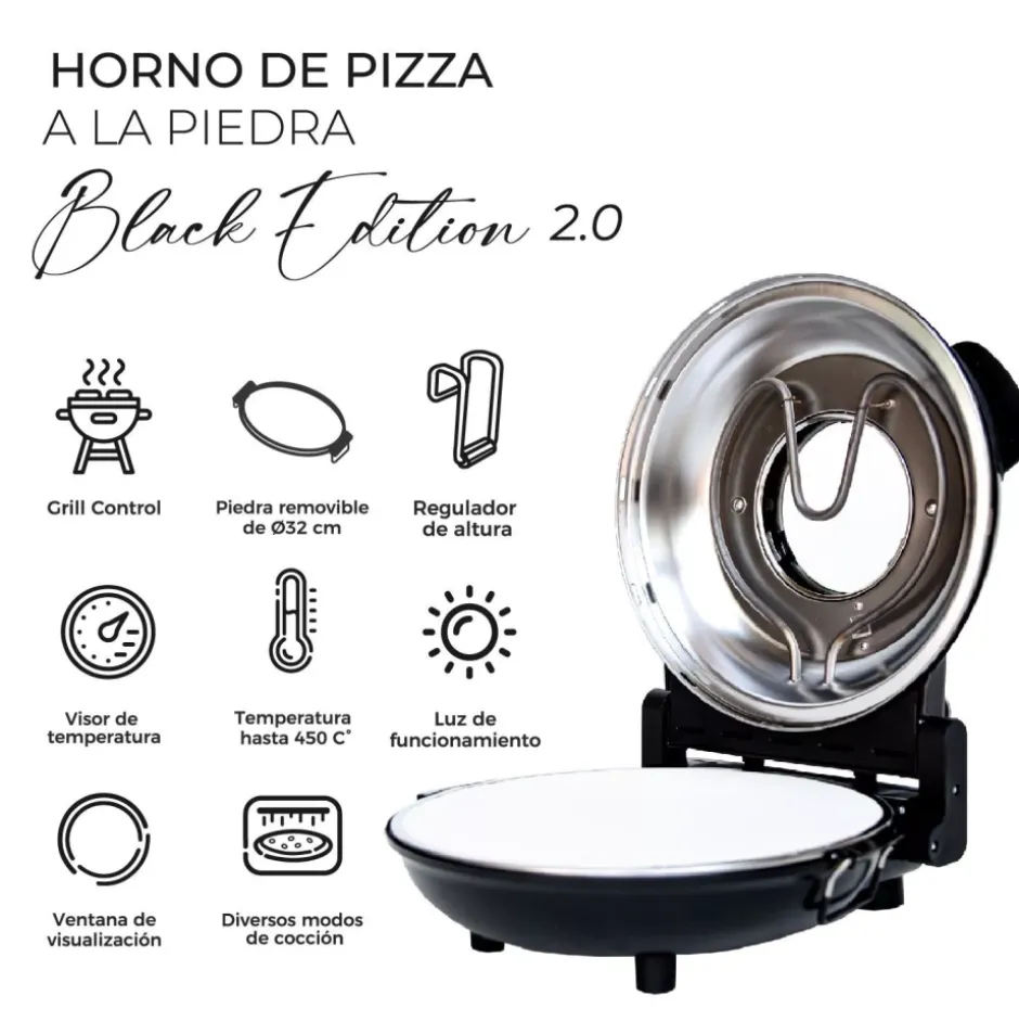 Horno para Pizza a la Piedra Black Edition Kitchen-it