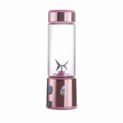 Licuadora Electrica Portátil Vaso de Vidrio 450ml Rosada Spow Davoli