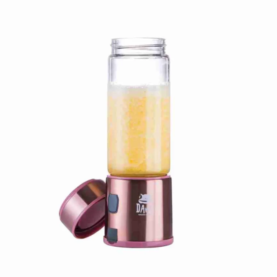 Licuadora Electrica Portátil Vaso de Vidrio 450ml Rosada Spow Davoli