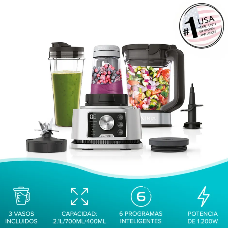 Licuadora 1200W Ninja Foodie 3 en 1