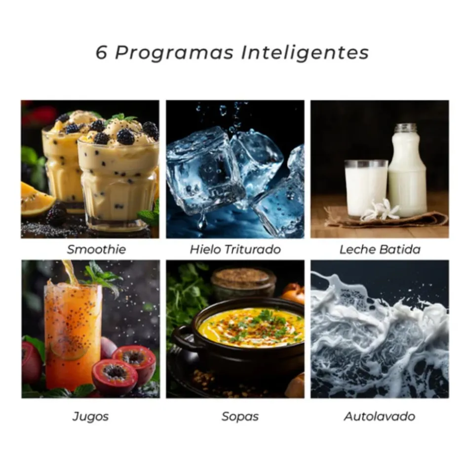 Licuadora 1200W 10 Velocidades Smart System Kitchen-it