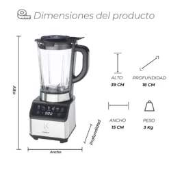 Licuadora 1200W 10 Velocidades Smart System Kitchen-it