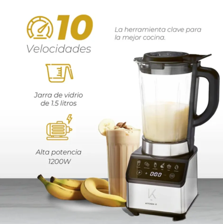 Licuadora 1200W 10 Velocidades Smart System Kitchen-it
