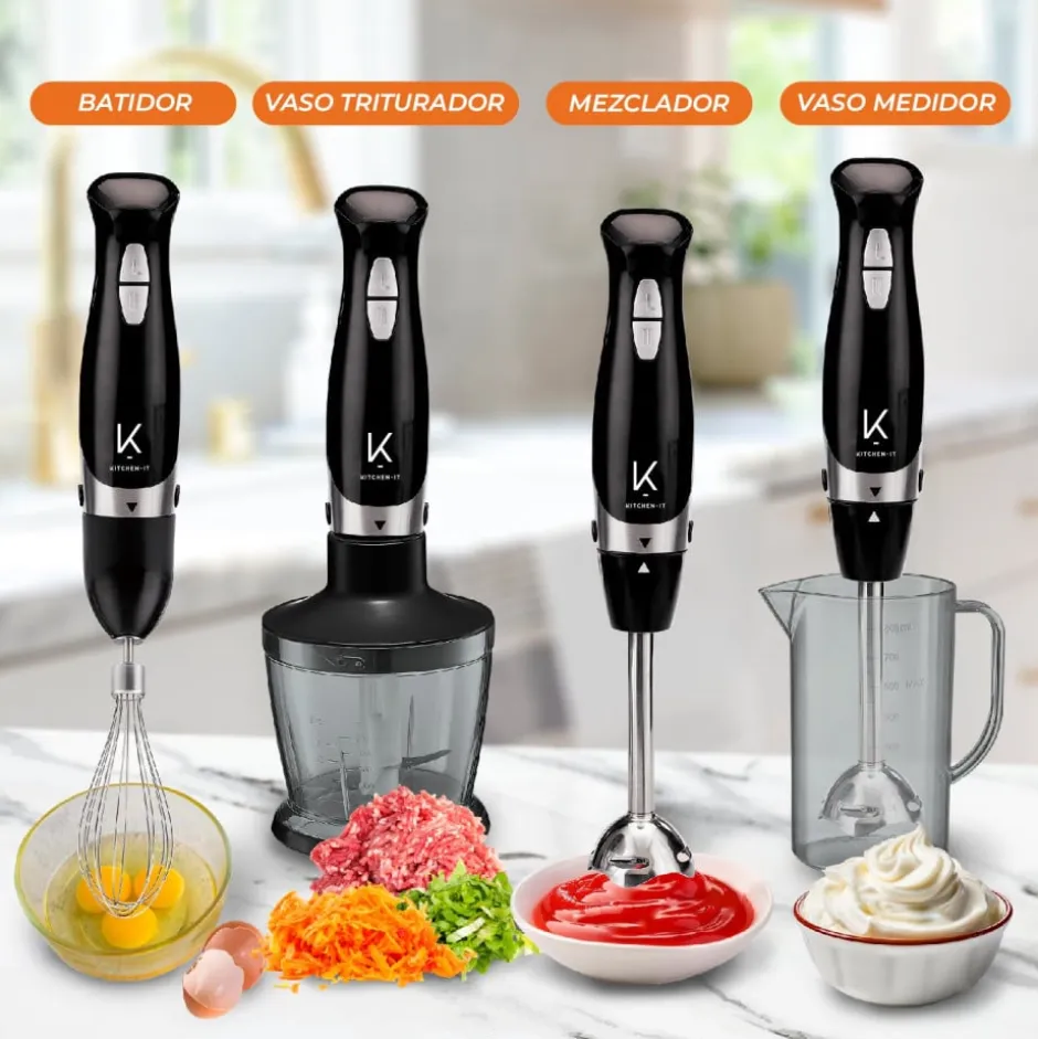 Minipimer Lite 600W 4 en 1Kitchen-it
