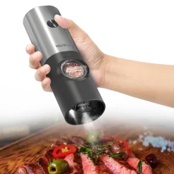Moledor de Sal y Pimienta Eléctrico Negro Mouvair