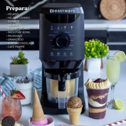 Máquina de Helado Amalfi Deluxe + 3 Bowls 500 ml EasyWays