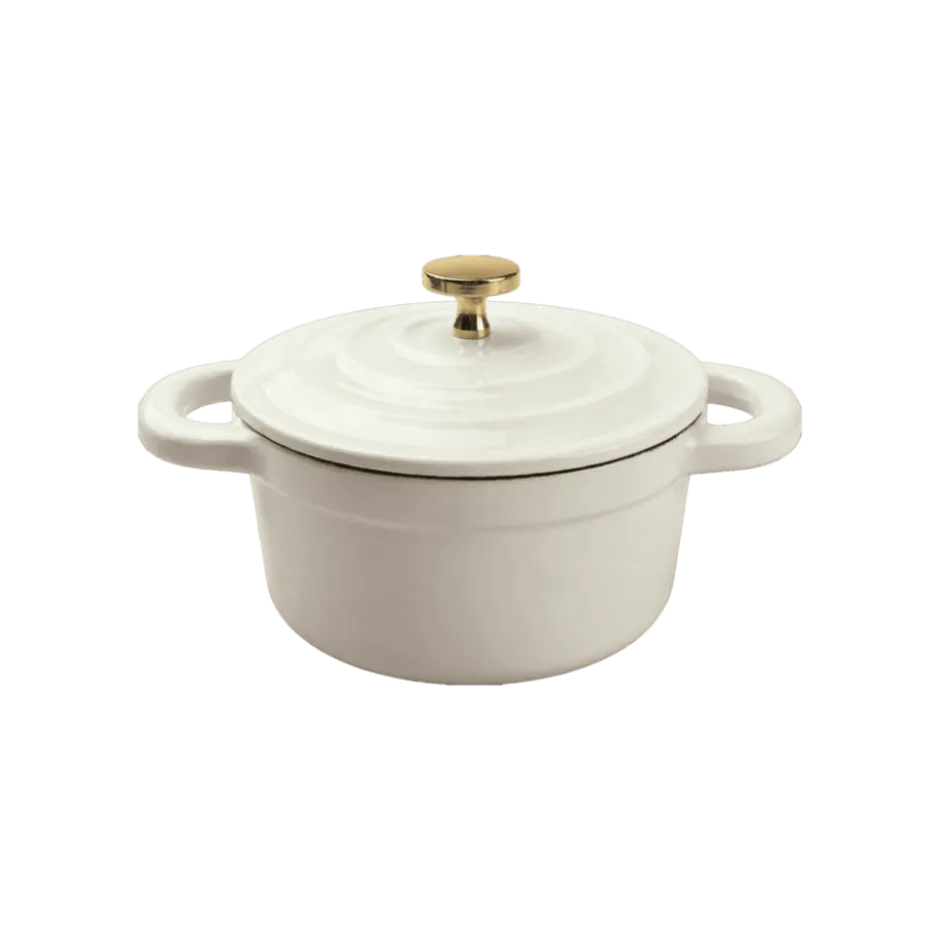 Olla Fierro Esmaltado Blanco 10 cm Lugano