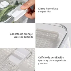 Organizador Refrigerador con Cesta Grande Simplit