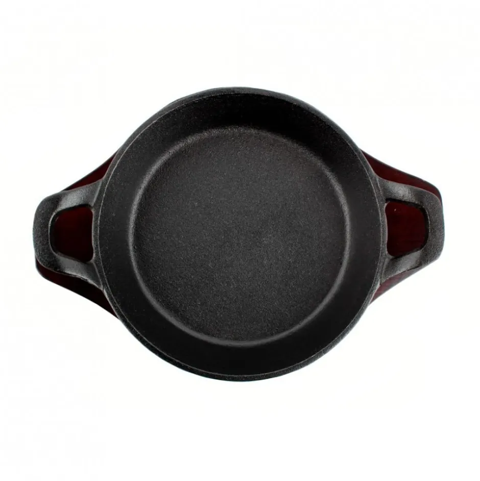 Paila Fierro 18cm con Base de Madera Lugano