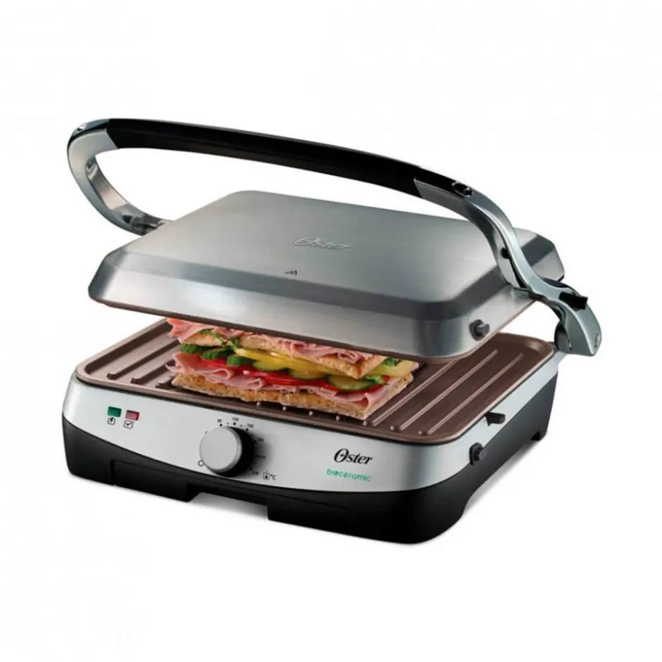 Parrilla y Panini Eléctrica Bioceramic Oster