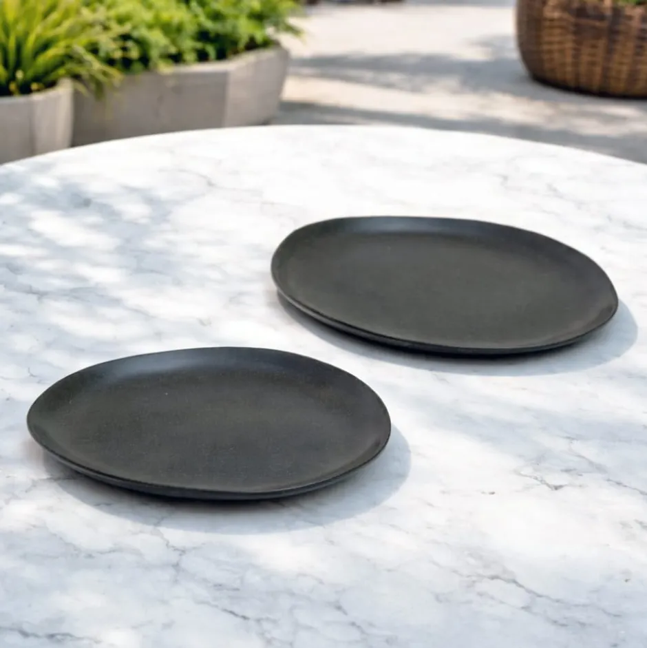 Plato Bajo Melamina Grafito 20cm Lugano