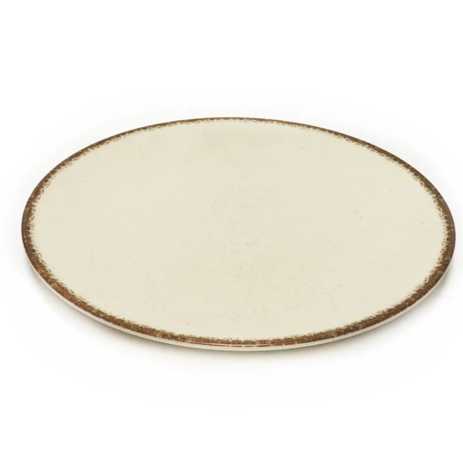 Plato Bajo Melamina Ivory 28cm Diseño Borde Lugano