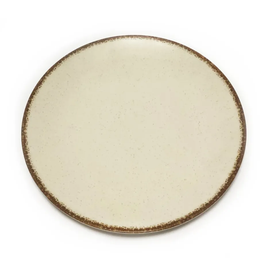 Plato Bajo Melamina Ivory 28cm Diseño Borde Lugano