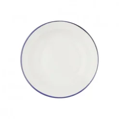 Plato Hondo Acero Esmaltado Blanco y Azul 24cm Ibili