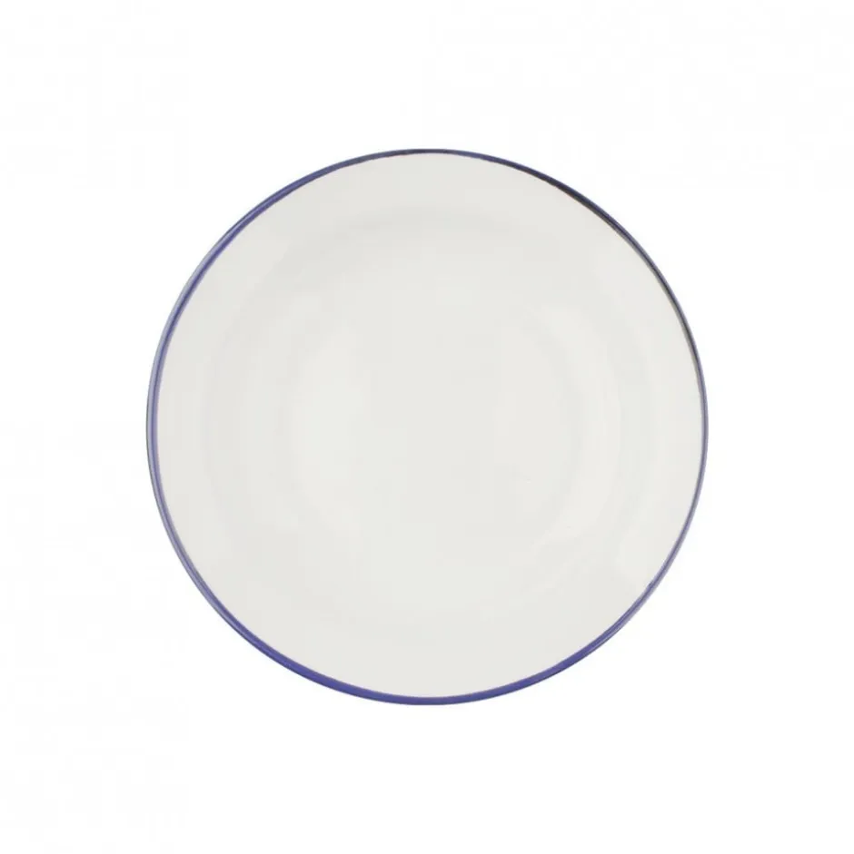 Plato Hondo Acero Esmaltado Blanco y Azul 24cm Ibili