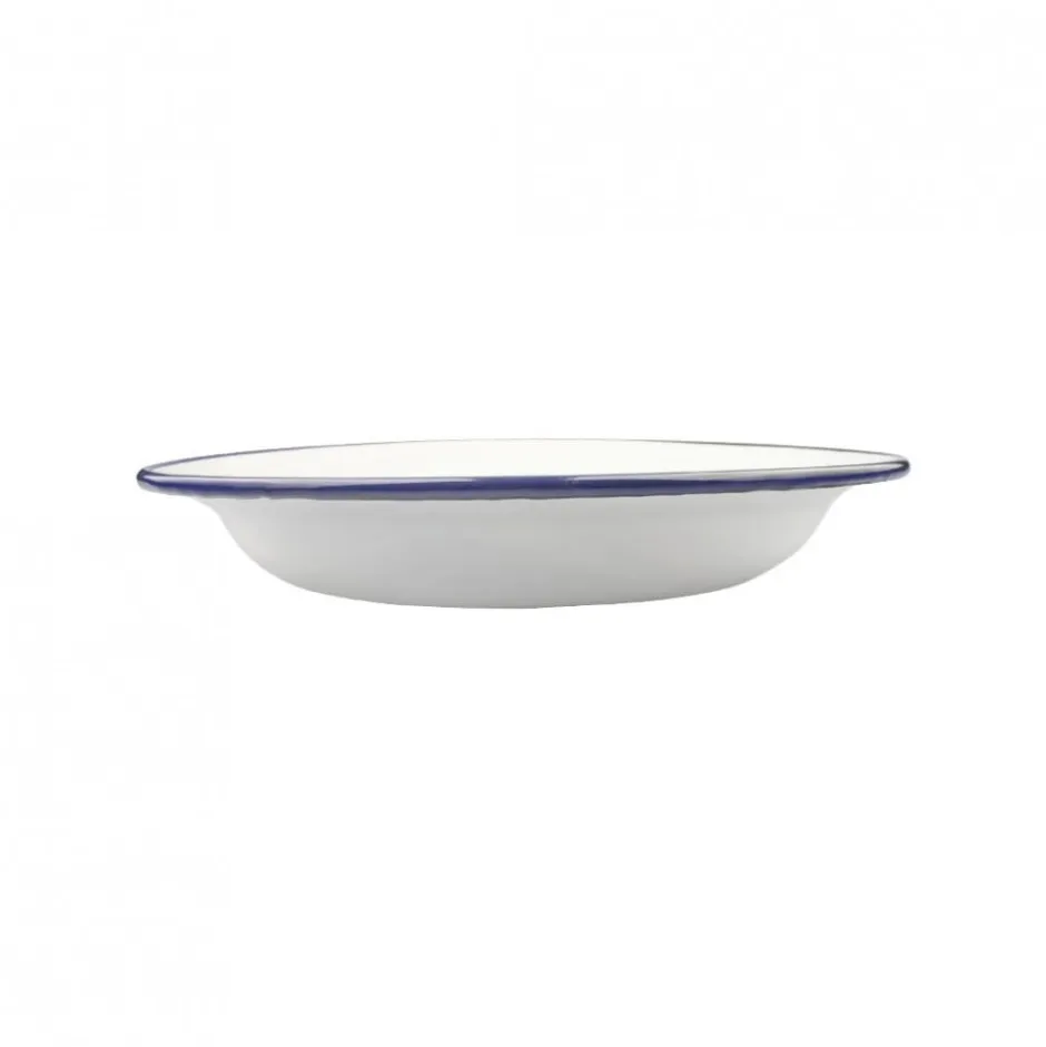 Plato Hondo Acero Esmaltado Blanco y Azul 24cm Ibili