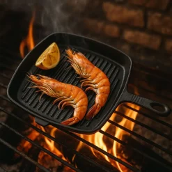 Sartén Grill Cuadrada Fierro Fundido 23cm Lugano