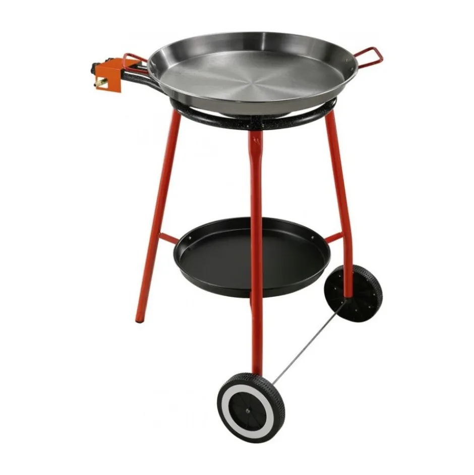 Set Andreu Paellera 46cm con Difusor y Soporte con Ruedas y Bandeja Certificado Garcima