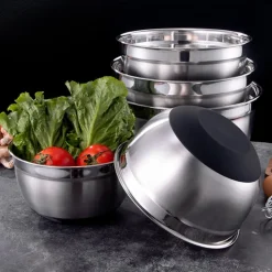 Set 3 Bowls con Tapa Acero Inoxidable Antideslizante Simplit