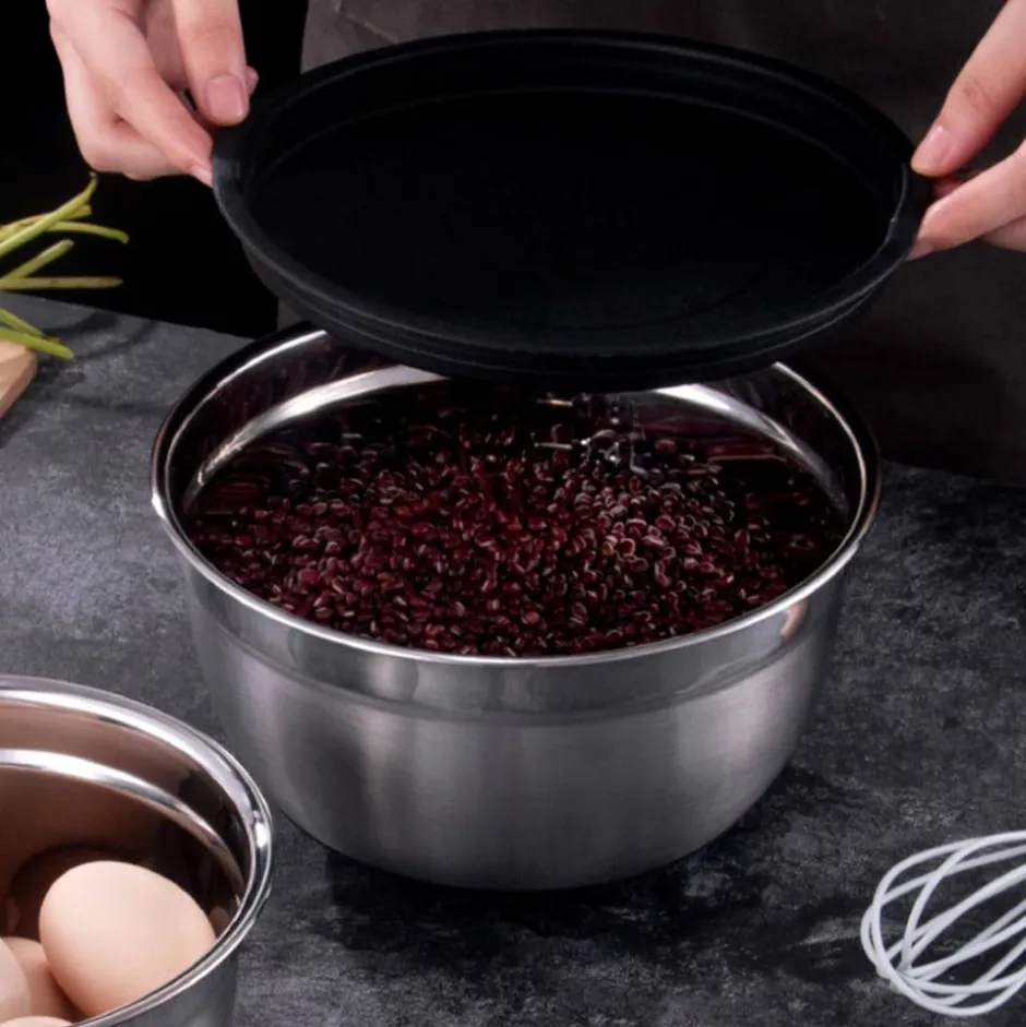 Set 3 Bowls con Tapa Acero Inoxidable Antideslizante Simplit