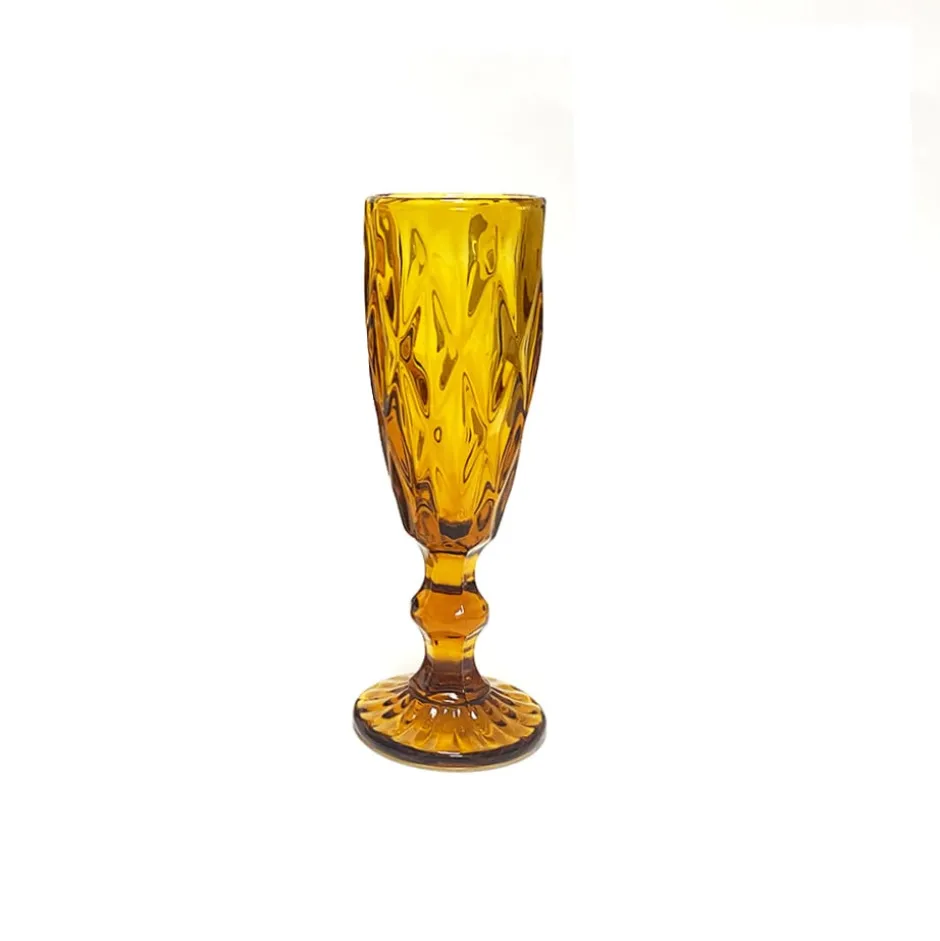 Set 4 Copas Champagne 150ml Ámbar Diamante Lugano