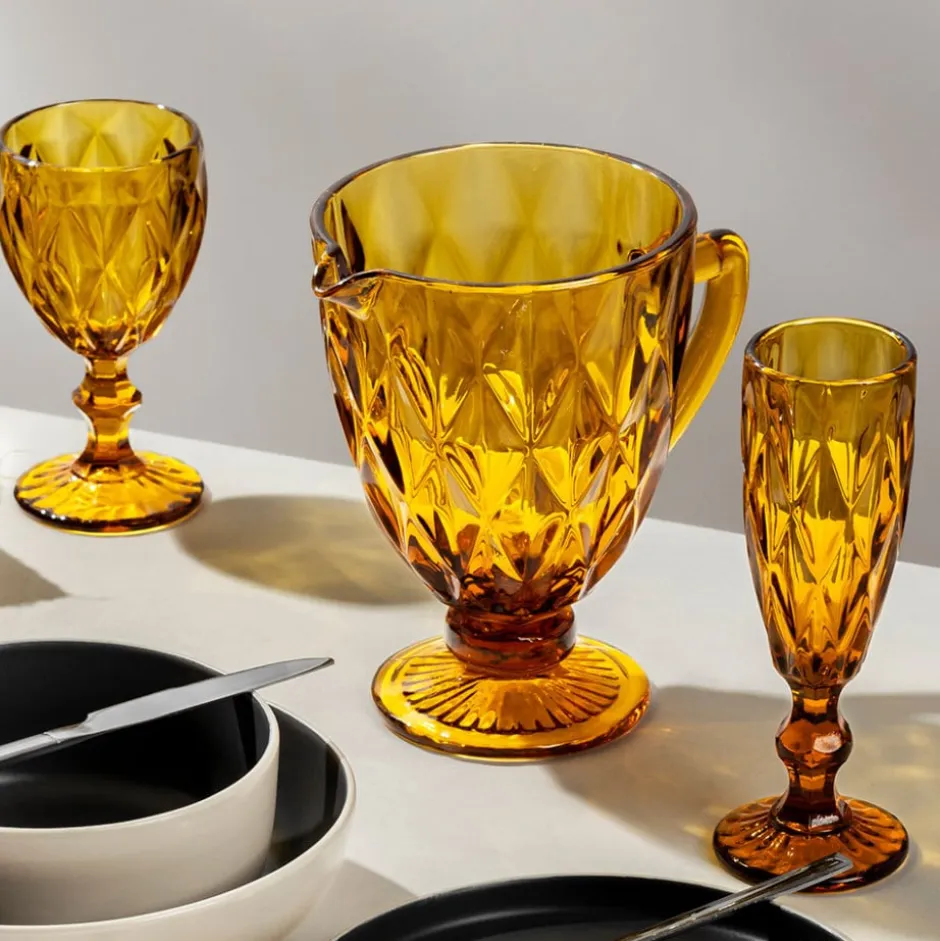 Set 4 Copas Champagne 150ml Ámbar Diamante Lugano