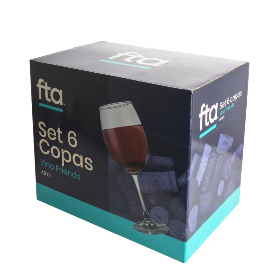 Set 6 Copas Vino 460ml Friends FTA