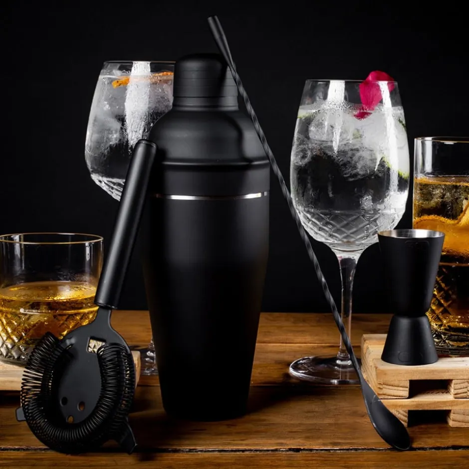 Set de Bar 4pzs Negro Manhattan Lux Lugano