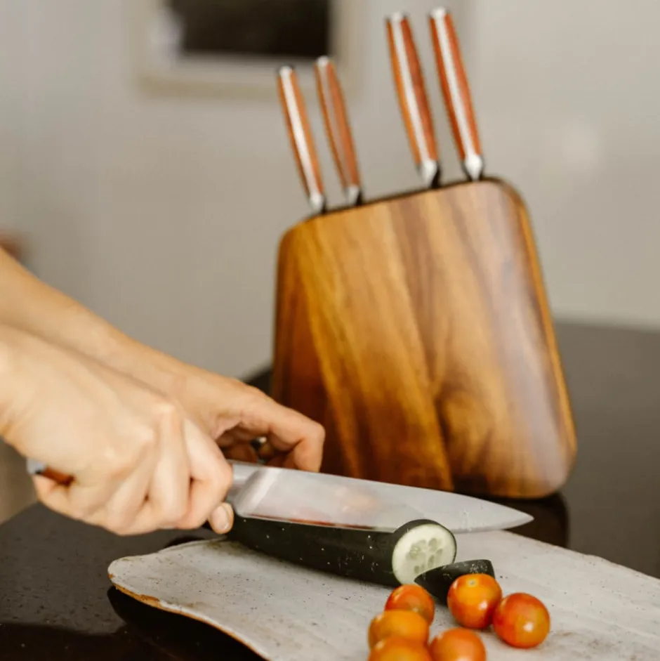 Set de cuchillos acero inoxidable Holz 5 piezas y Taco Simplit