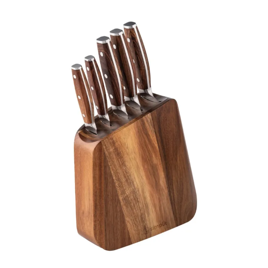 Set de cuchillos acero inoxidable Holz 5 piezas y Taco Simplit