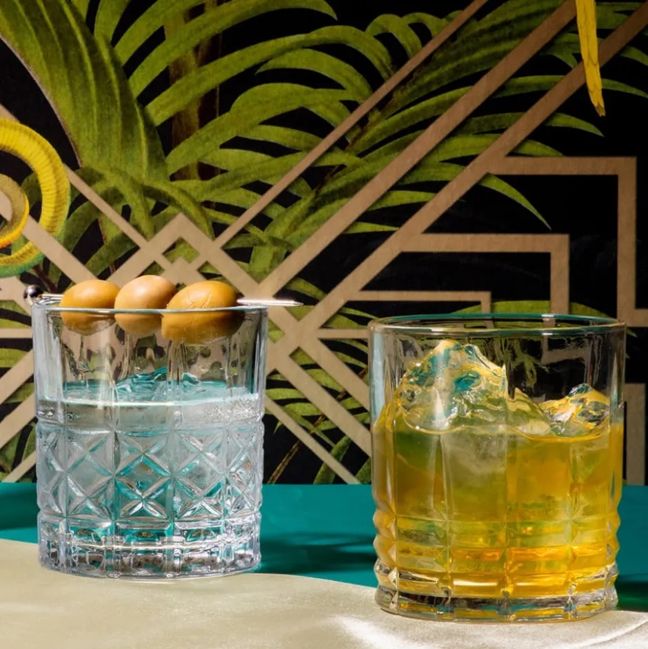 Set de 6 vasos bajo de vidrio Vintage Diamond 330ml