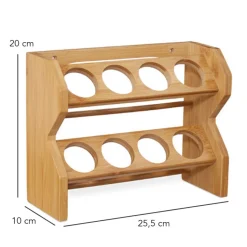Set 8 Frascos Especiero Condimentos de Madera Vidrio Simplit