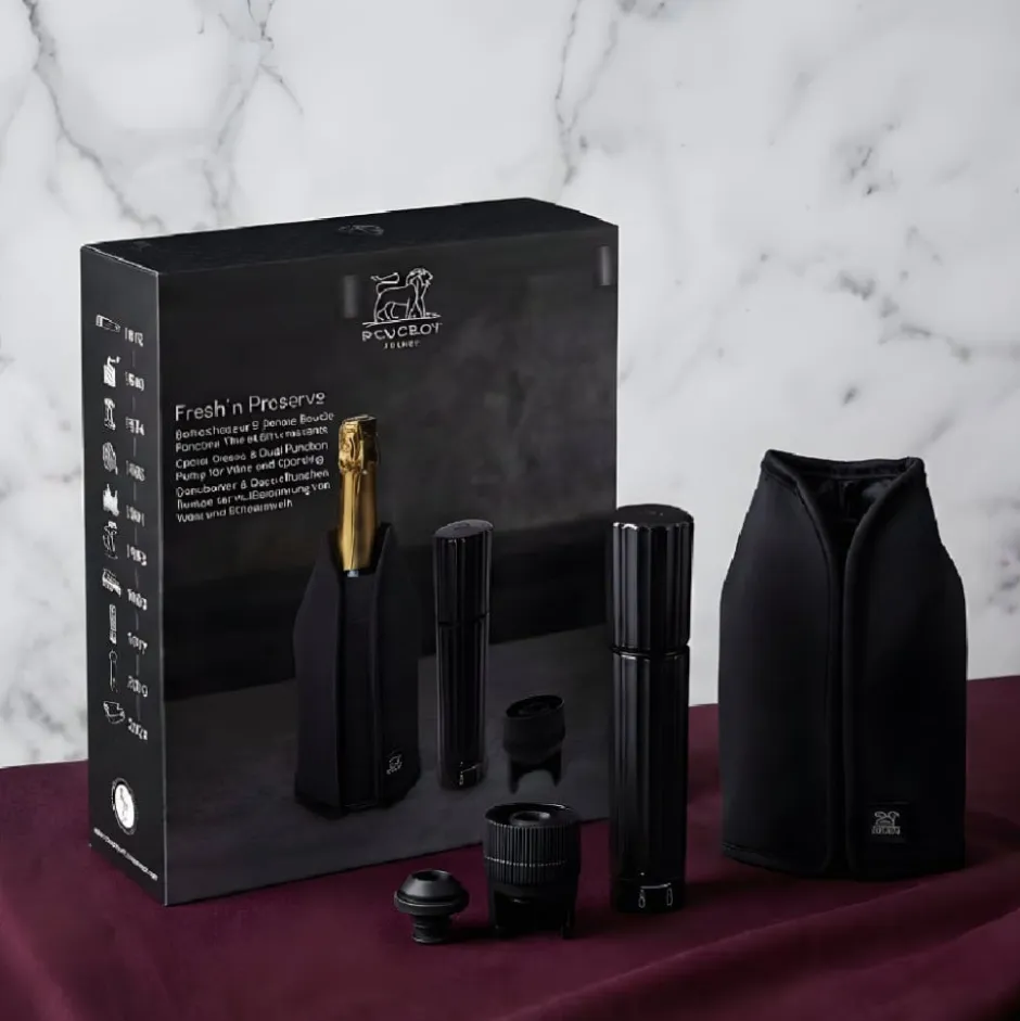 Set Funda Térmica, Tapones y Bomba de Vacío para Vinos Peugeot