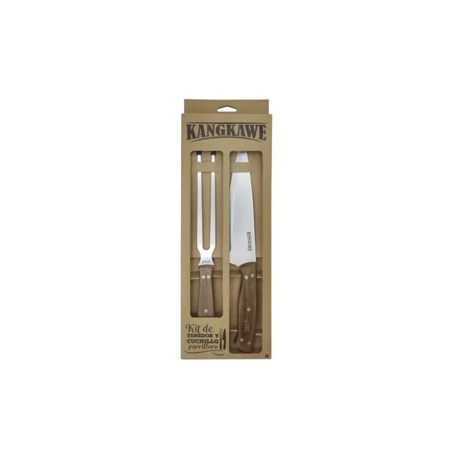 Set 2 Pc Tenedor Cuchillo Parrillero Kangkawe