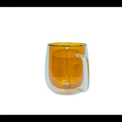 Set 2 Pzs Tazas Doble Pared 400ml Borosilicato Ambar Palermo Lugano