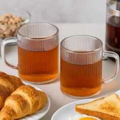 Set 2 Tazas Borosilicato Líneas 400ml Lugano