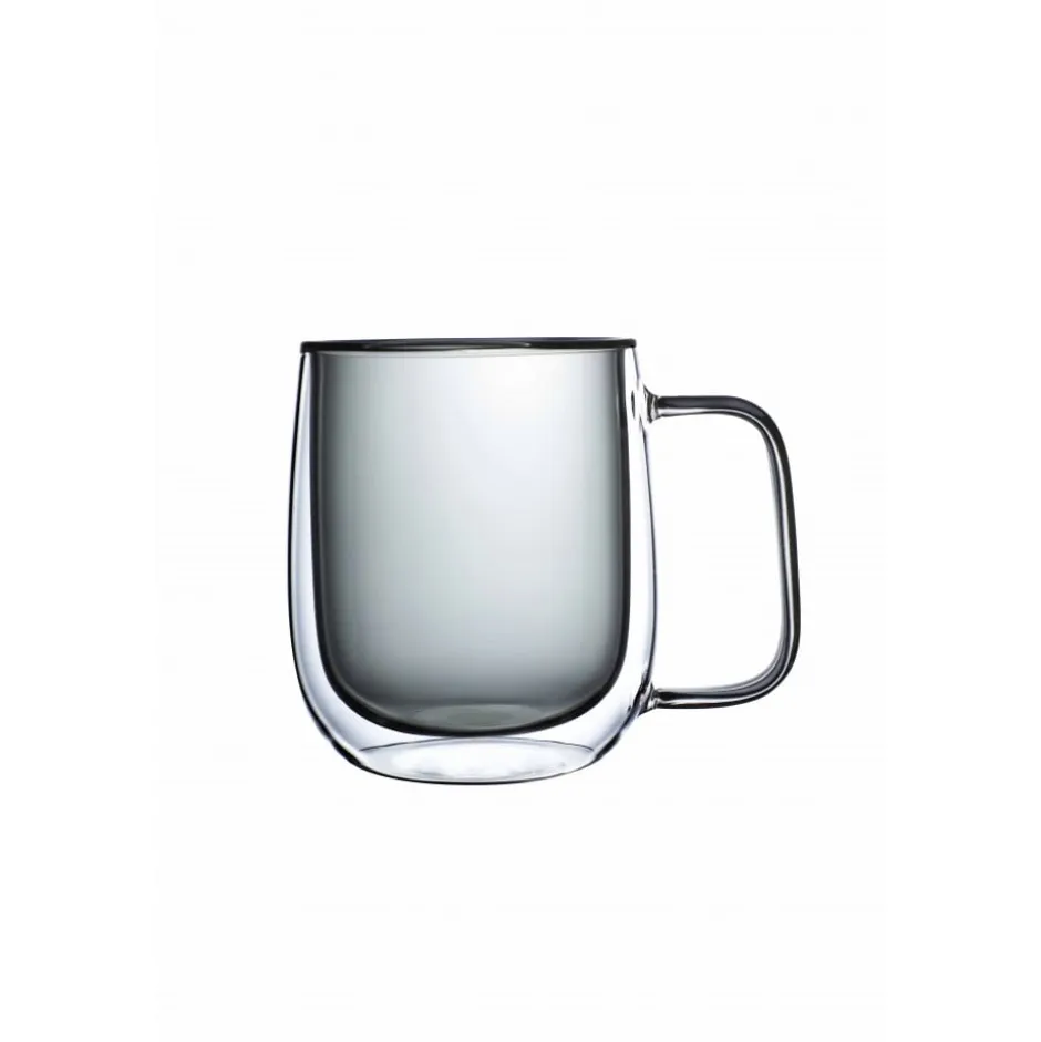Set 2 Tazas Doble Pared 250ml Borosilicato Negro Palermo Lugano