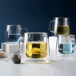 Set 2 Tazas Doble Pared 400ml Borosilicato Constelación Lugano