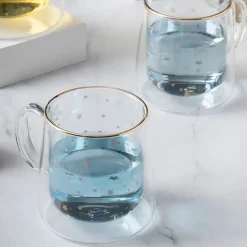 Set 2 Tazas Doble Pared 250ml Borosilicato Constelación Lugano