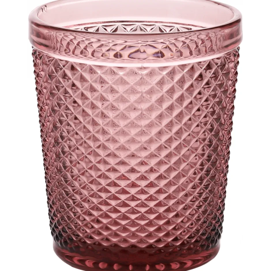 Set 4 Vasos Bajo 240ml Morado Mini Diamante Lugano